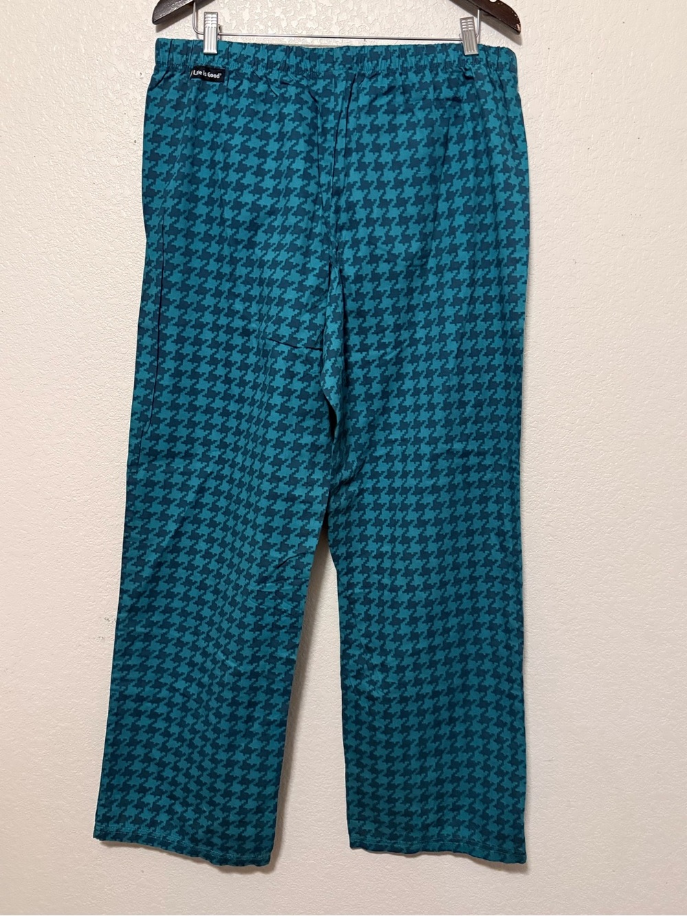 Life Is Good Teal Houndstooth Men's Jogger Pants 0268